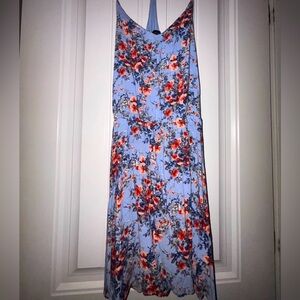 Gorgeous blue and pink midi floral dress